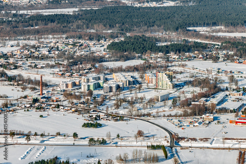 Canvas Print aerial view over the