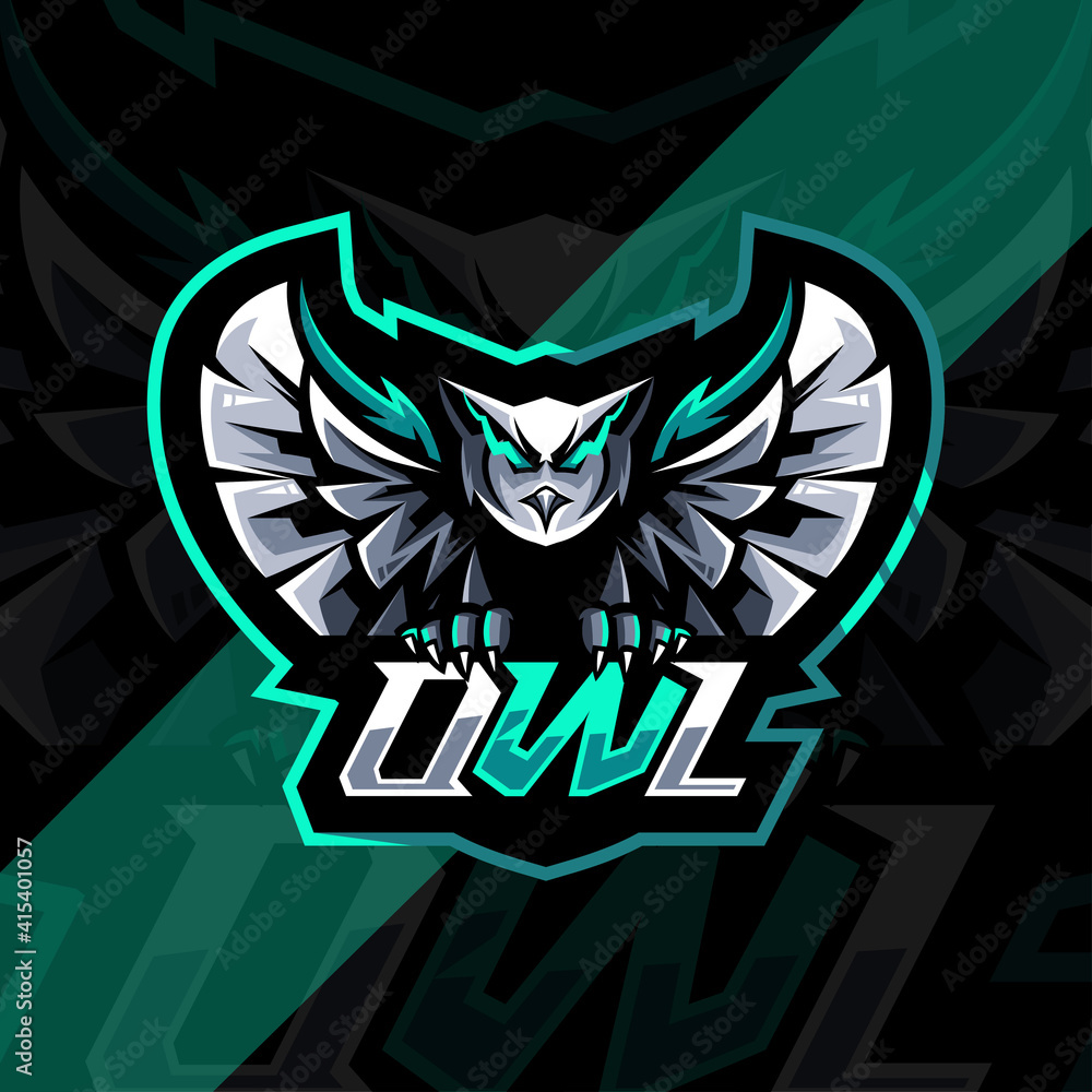Fly owl mascot logo design
