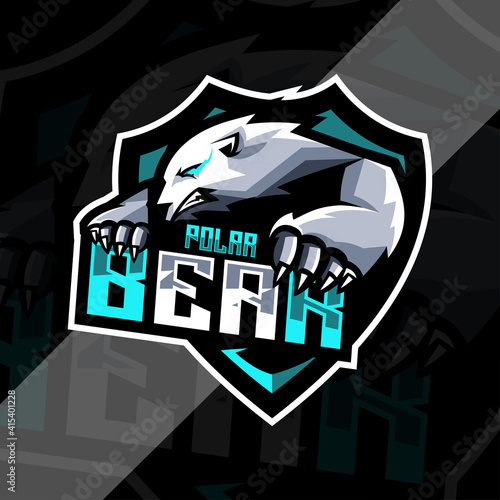 Polar Bear mascot logo design esports template