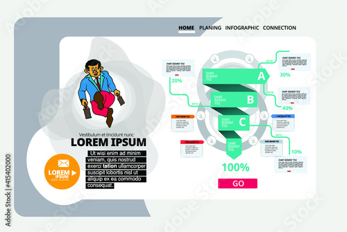 Business concept for internet banners, social media banners, headers of websites, vector illustration 