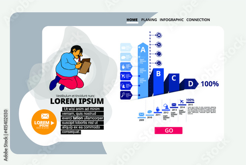 Business concept for internet banners, social media banners, headers of websites, vector illustration 