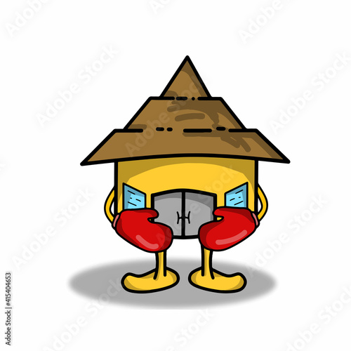 A boxer house character vector template design illustration