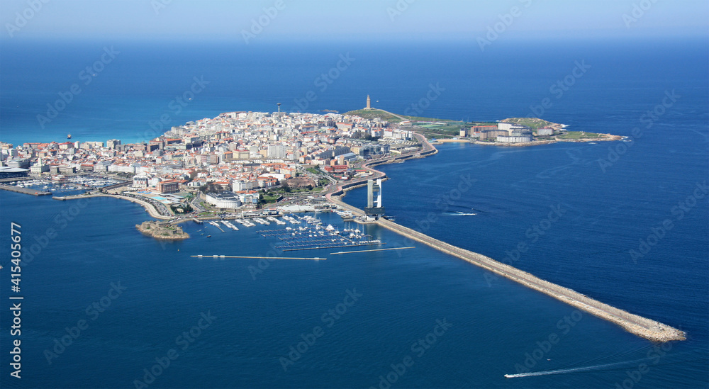 aerial view coruña country, port