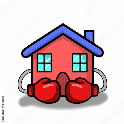 Boxer House character vector template design illustration