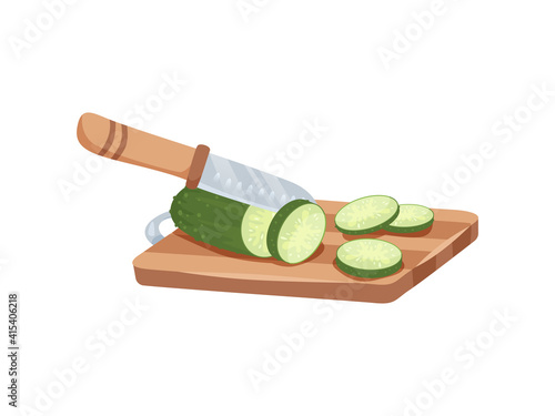 Cucumber Carving Board Composition