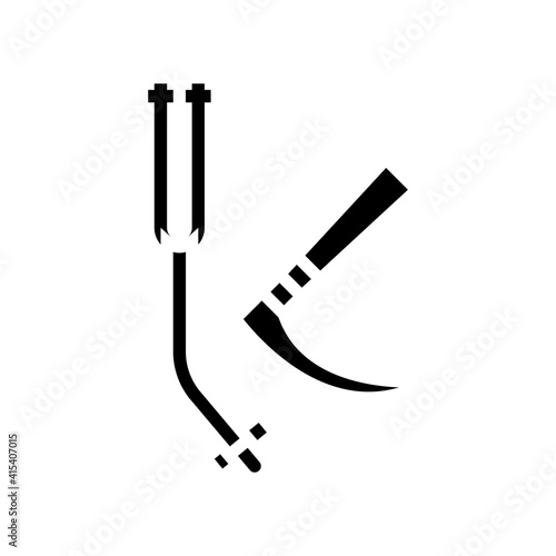 tracheal intubation tools glyph icon vector. tracheal intubation tools sign. isolated contour symbol black illustration