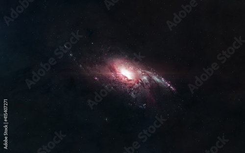 Fototapeta Naklejka Na Ścianę i Meble -  Red galaxy. Beautiful deep space. Science fiction. Elements of this image furnished by NASA