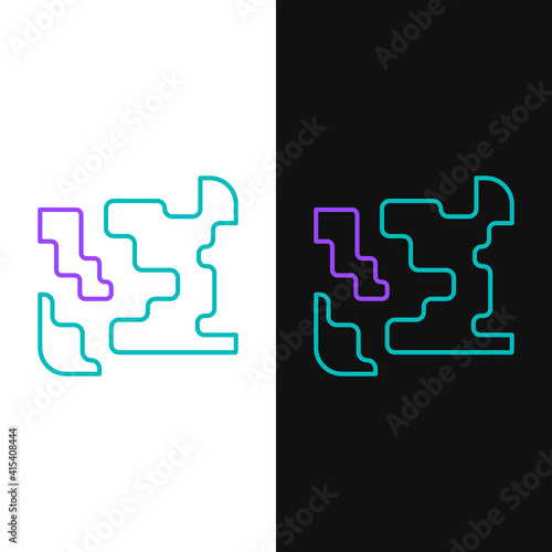 Line Gaseous icon isolated on white and black background. Changing the state of matter in gas. Colorful outline concept. Vector.