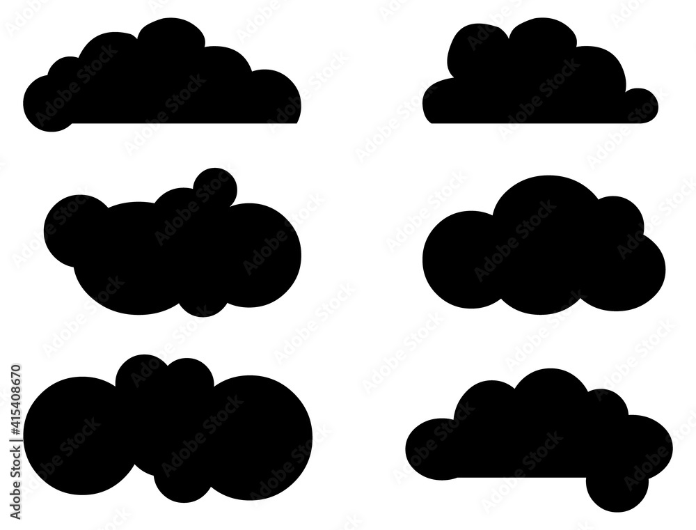Clouds Set stock illustration Silhouette Clouds Set stock illustration Silhouette