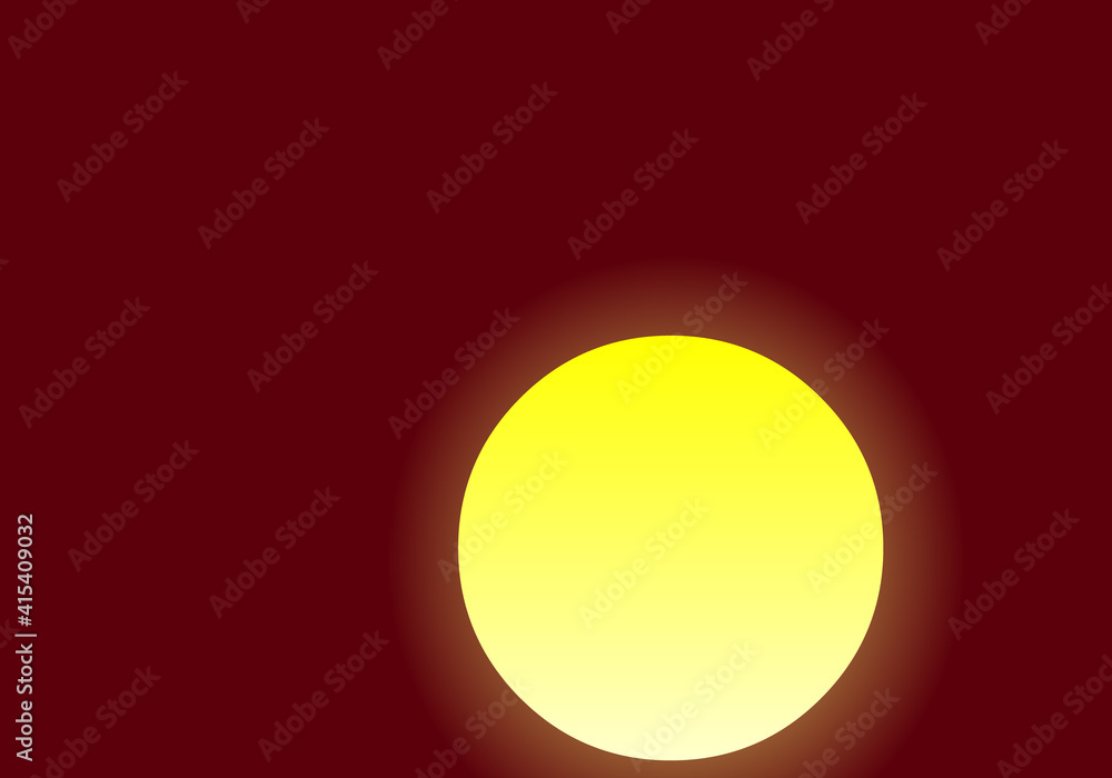 Fototapeta Full Moon in Yellow color Vector illustration