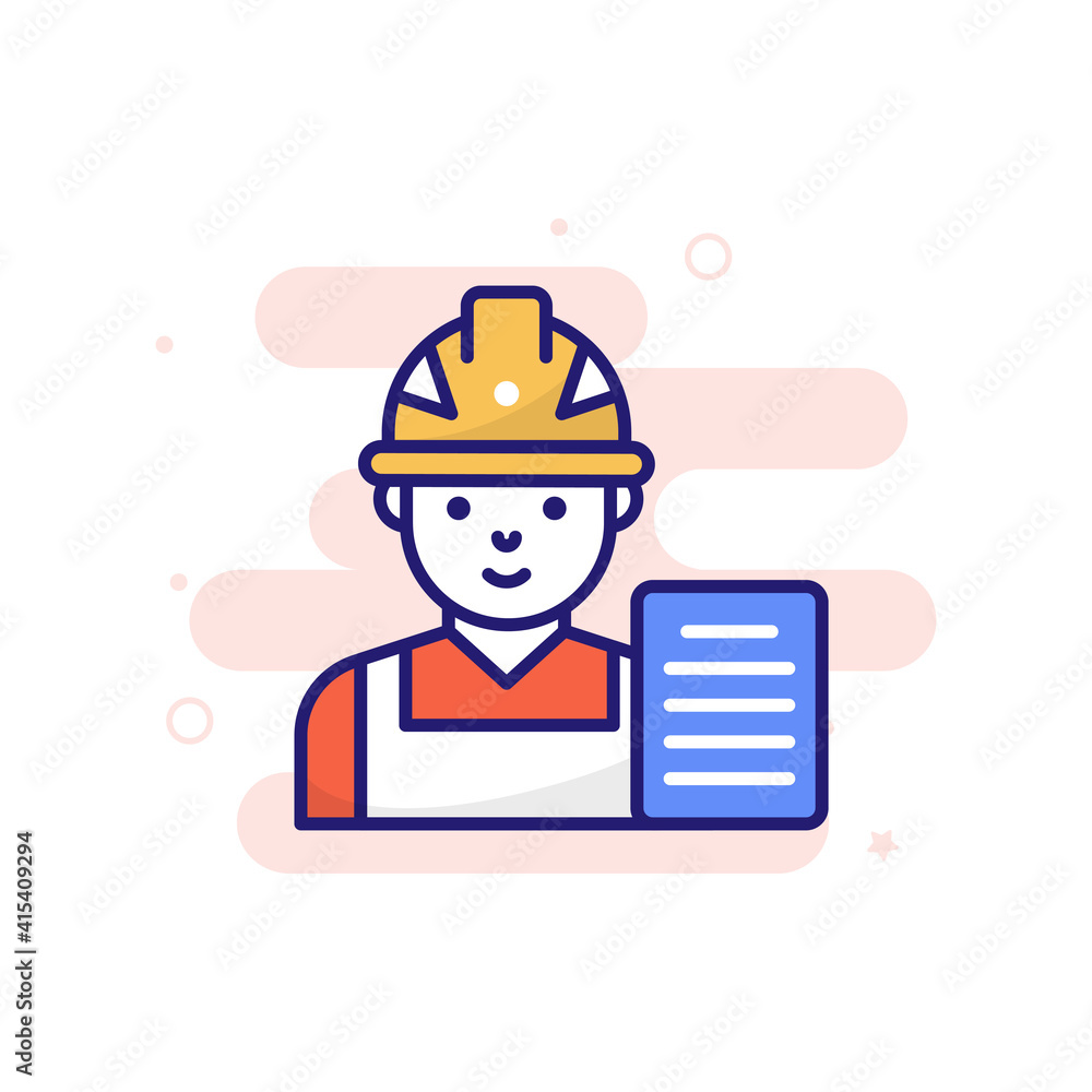 Project Manager vector filled outline icon style illustration. EPS 10 file