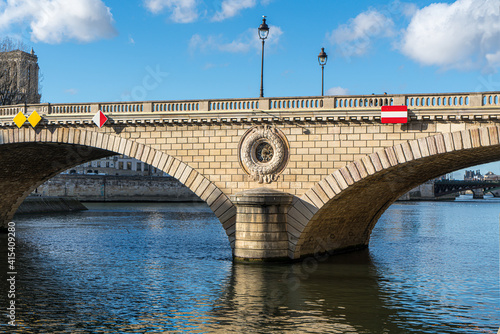 Фотография France, Paris, details of the bridge Louis Philippe crossing the Seine to the Ile Saint Louis
