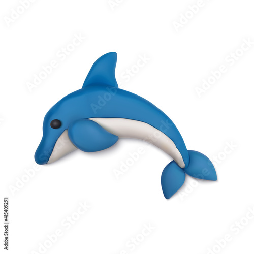 Clay Plasticine Dolphin Composirion
