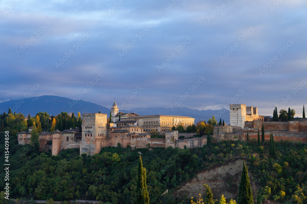 View of the Alhambra palace in Granada, Spain