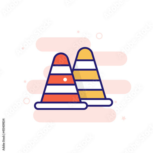 Construction Cone vector filled outline icon style illustration. EPS 10 file