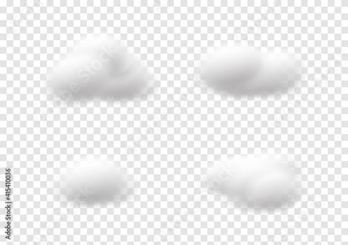 realistic cloud vectors isolated on transparency background ep129