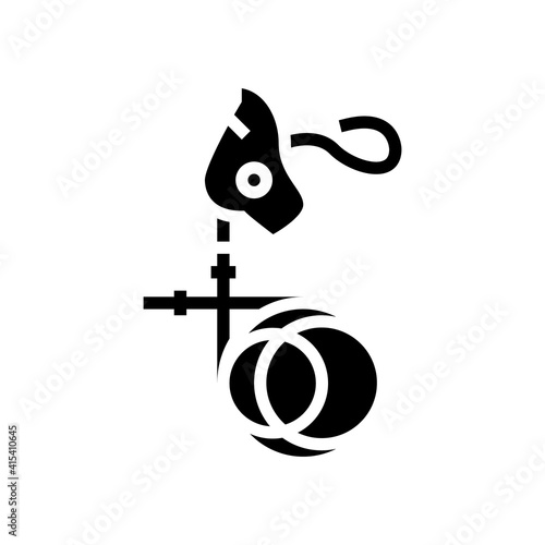 respiratory facial mask for anesthesia glyph icon vector. respiratory facial mask for anesthesia sign. isolated contour symbol black illustration