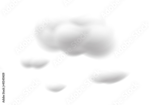 realistic cloud vectors isolated on white background ep136