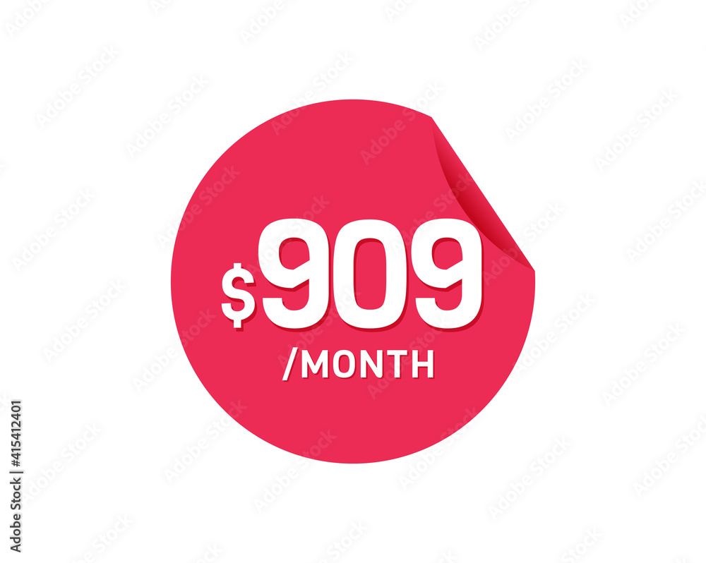 $909 Dollar Month. 909 USD Monthly sticker $909 Dollar Month. 909 USD Monthly sticker