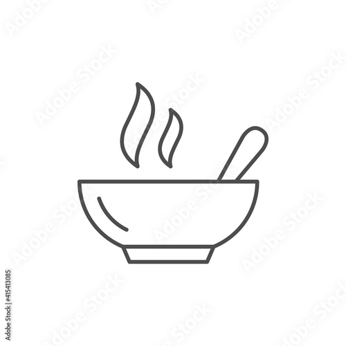 Hot meal line outline icon