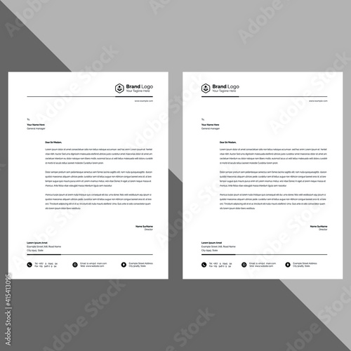 Elegant letterhead template design in minimalist style