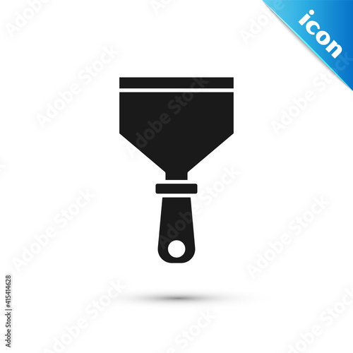 Grey Putty knife icon isolated on white background. Spatula repair tool. Spackling or paint instruments. Vector.