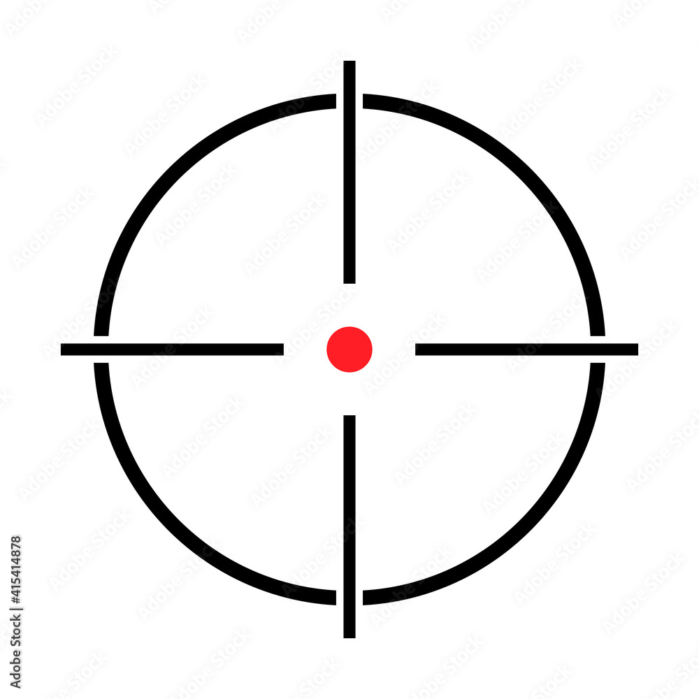 Sight gun vector icon. Modern target illustration of crosshair symbol for web design. Cross mark dot Sight gun vector icon. Modern target illustration of crosshair symbol for web design. Cross mark dot