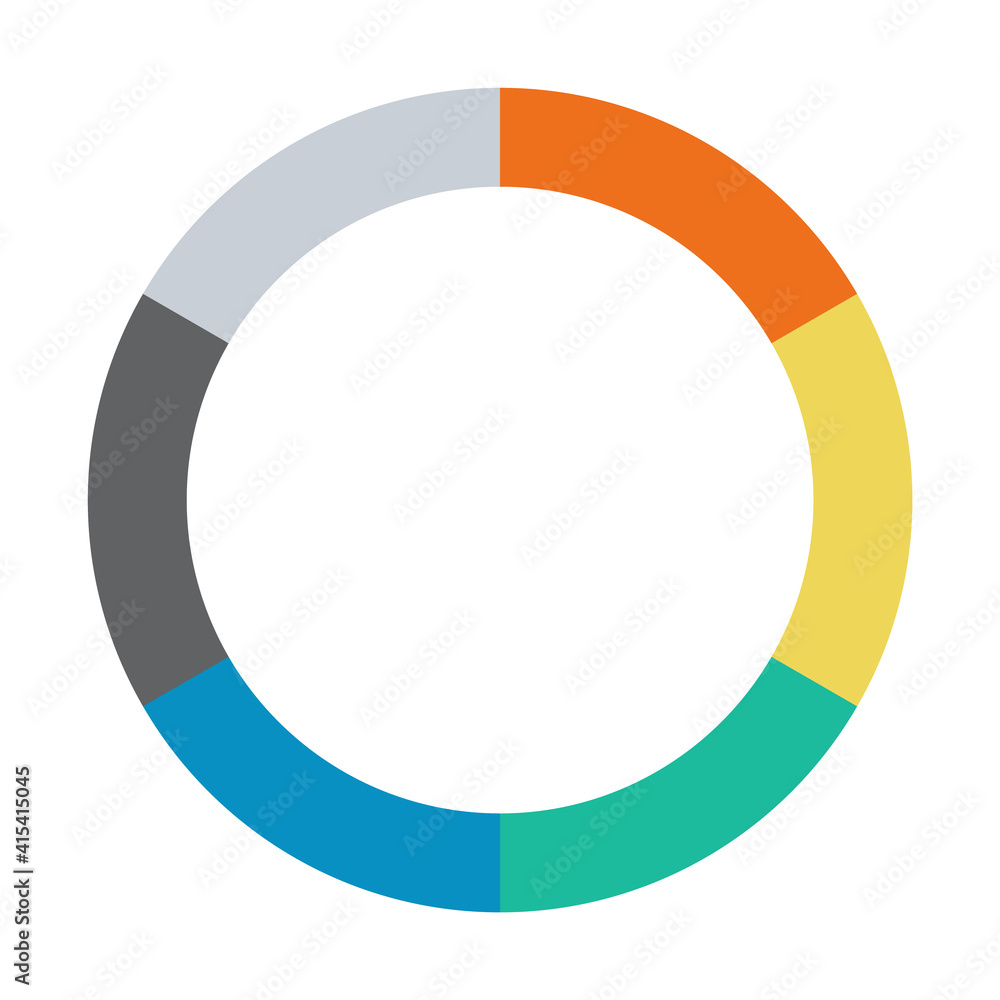 Infographic pie chart. Cycle presentation diagram 6 section. Vector isolated on white background Infographic pie chart. Cycle presentation diagram 6 section. Vector isolated on white background