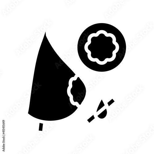 chest pad to keep milk from leaking glyph icon vector. chest pad to keep milk from leaking sign. isolated contour symbol black illustration