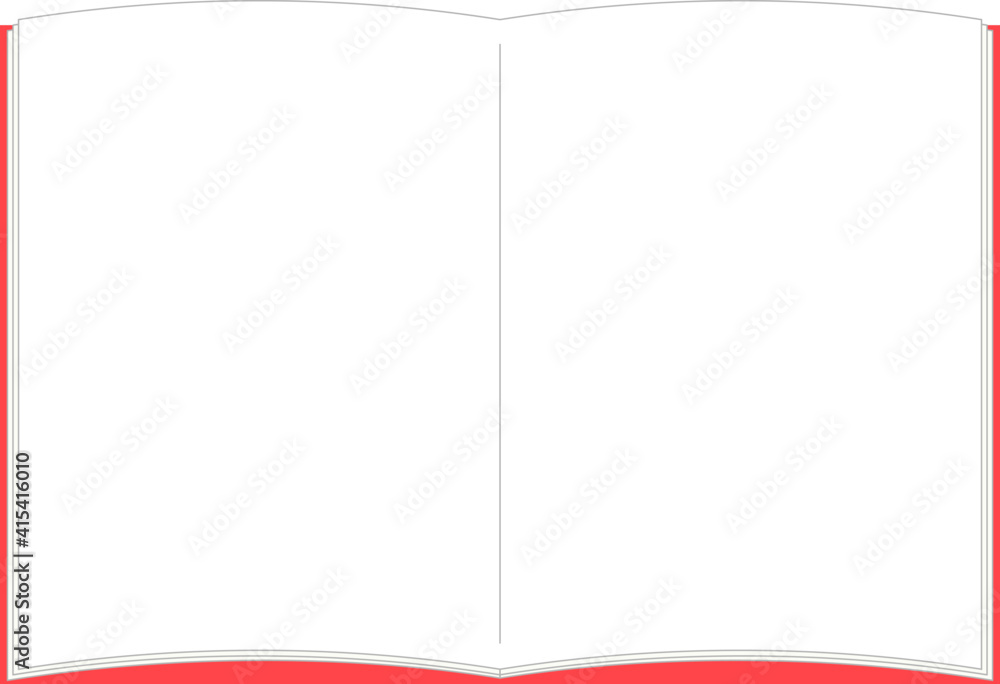 真っ白な見開きの本のフレーム Stock ベクター Adobe Stock