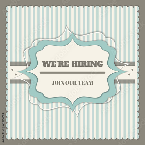 We're Hiring, Join Our Team Vintage Card