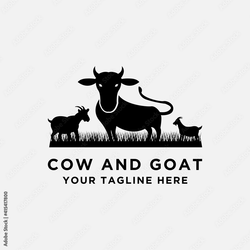 cattle logo vector collection. Cow and Goat design. - Vector cattle logo vector collection. Cow and Goat design. - Vector