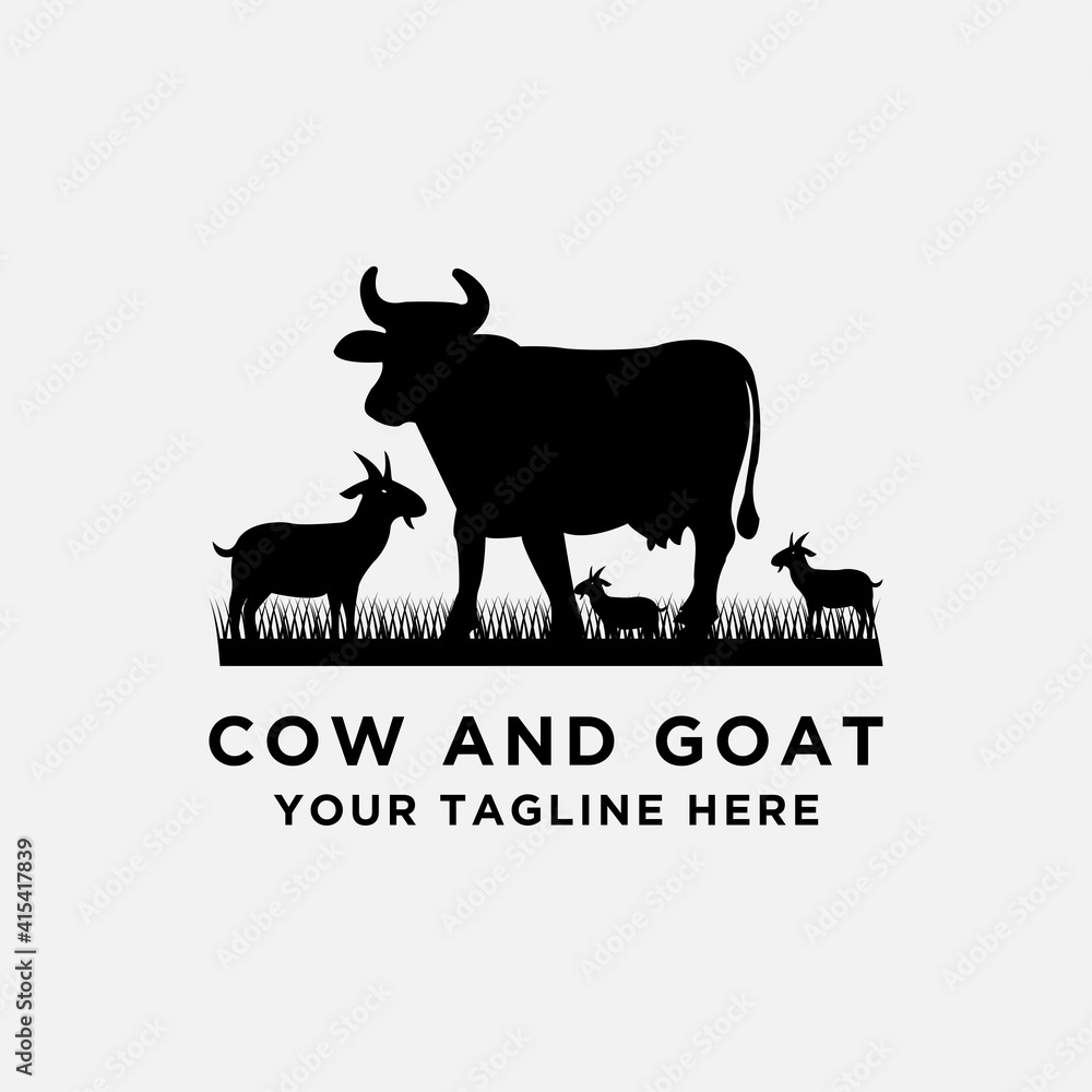 cattle logo vector collection. Cow and Goat design. - Vector cattle logo vector collection. Cow and Goat design. - Vector