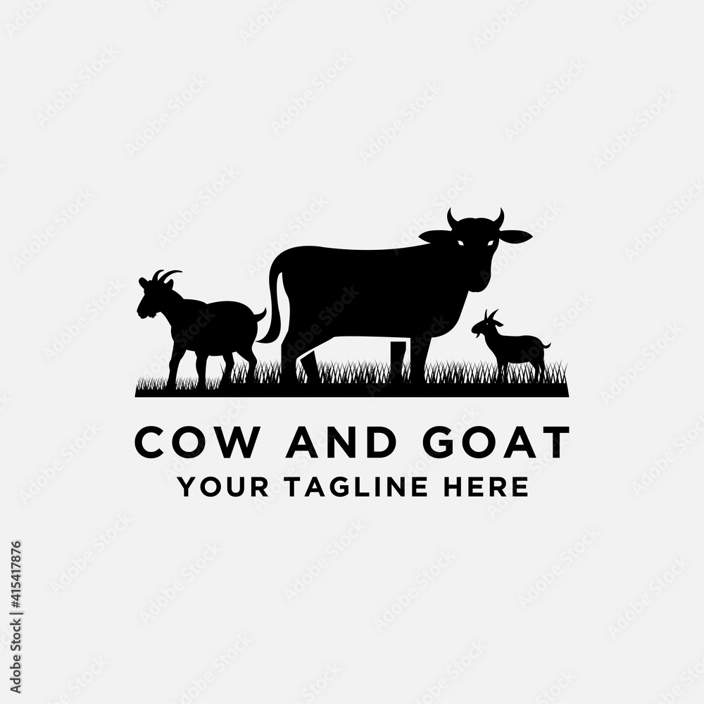 cattle logo vector collection. Cow and Goat design. - Vector cattle logo vector collection. Cow and Goat design. - Vector