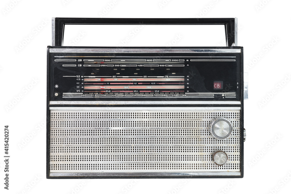 1960s retro radio isolated over white. 1960s retro radio isolated over white.