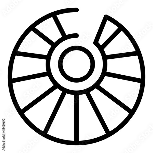 Interior spiral staircase icon. Outline interior spiral staircase vector icon for web design isolated on white background