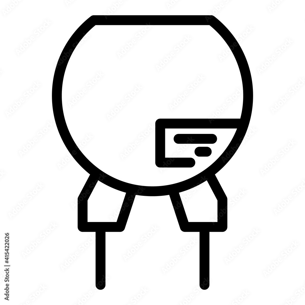 Variable resistor icon. Outline variable resistor vector icon for web design isolated on white background Variable resistor icon. Outline variable resistor vector icon for web design isolated on white background
