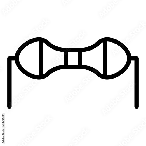 Dependent resistor icon. Outline dependent resistor vector icon for web design isolated on white background