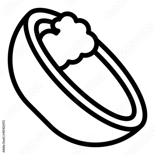 Pita in bowl icon. Outline pita in bowl vector icon for web design isolated on white background