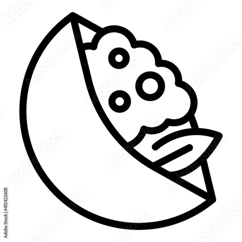 Traditional pita bread icon. Outline traditional pita bread vector icon for web design isolated on white background