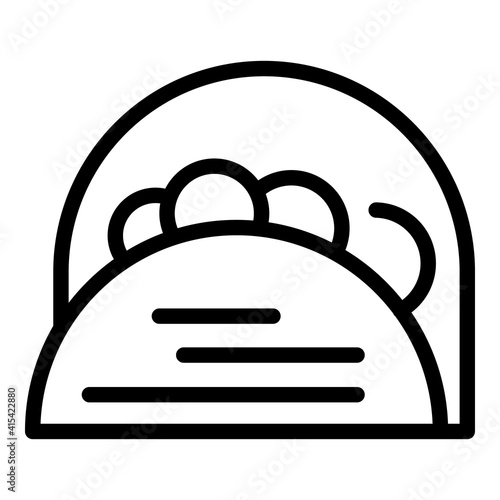 Wheat pita bread icon. Outline wheat pita bread vector icon for web design isolated on white background
