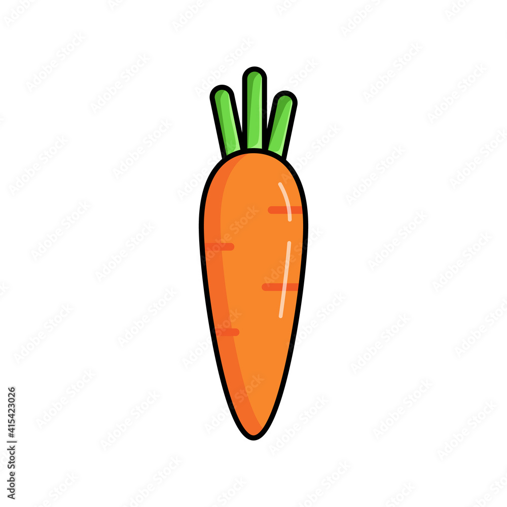 Carrot cartoon vector icon illustration Carrot cartoon vector icon illustration