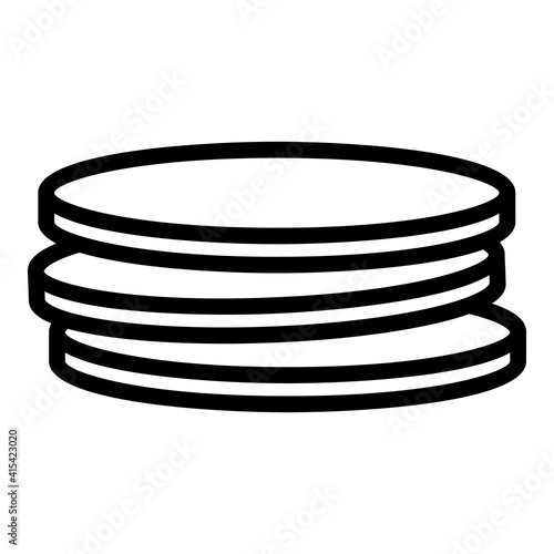 Arabic pita bread icon. Outline arabic pita bread vector icon for web design isolated on white background