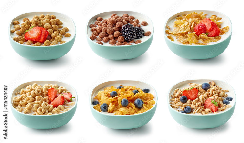 bowls of breakfast cereal balls bowls of breakfast cereal balls