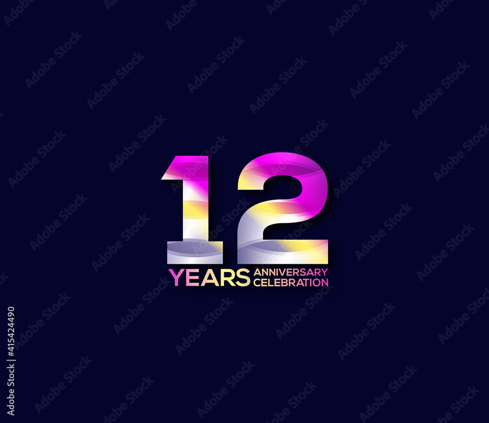 12 Year Anniversary Day background Concept 12 Year Anniversary Day background Concept