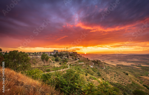 Beautiful Sunset after a Storm, Mazzarino, Caltanissetta, Sicily, Italy, Europe © Simoncountry