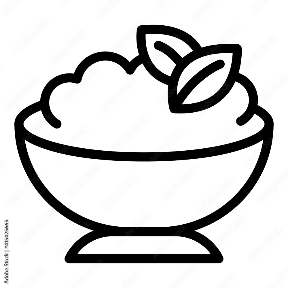 Mashed potatoes food icon. Outline mashed potatoes food vector icon for web design isolated on white background Mashed potatoes food icon. Outline mashed potatoes food vector icon for web design isolated on white background