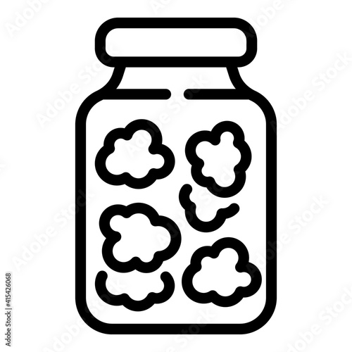 Pickled food jar icon. Outline pickled food jar vector icon for web design isolated on white background