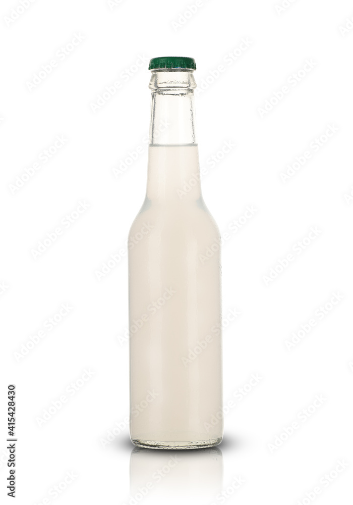 glass bottle with a drink