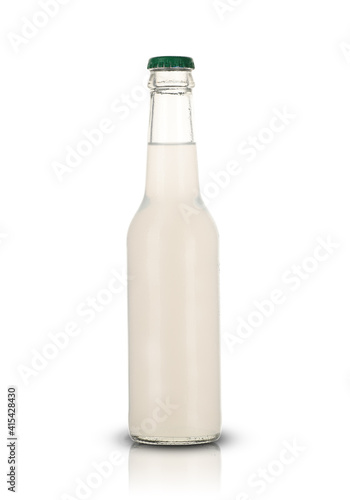 glass bottle with a drink
